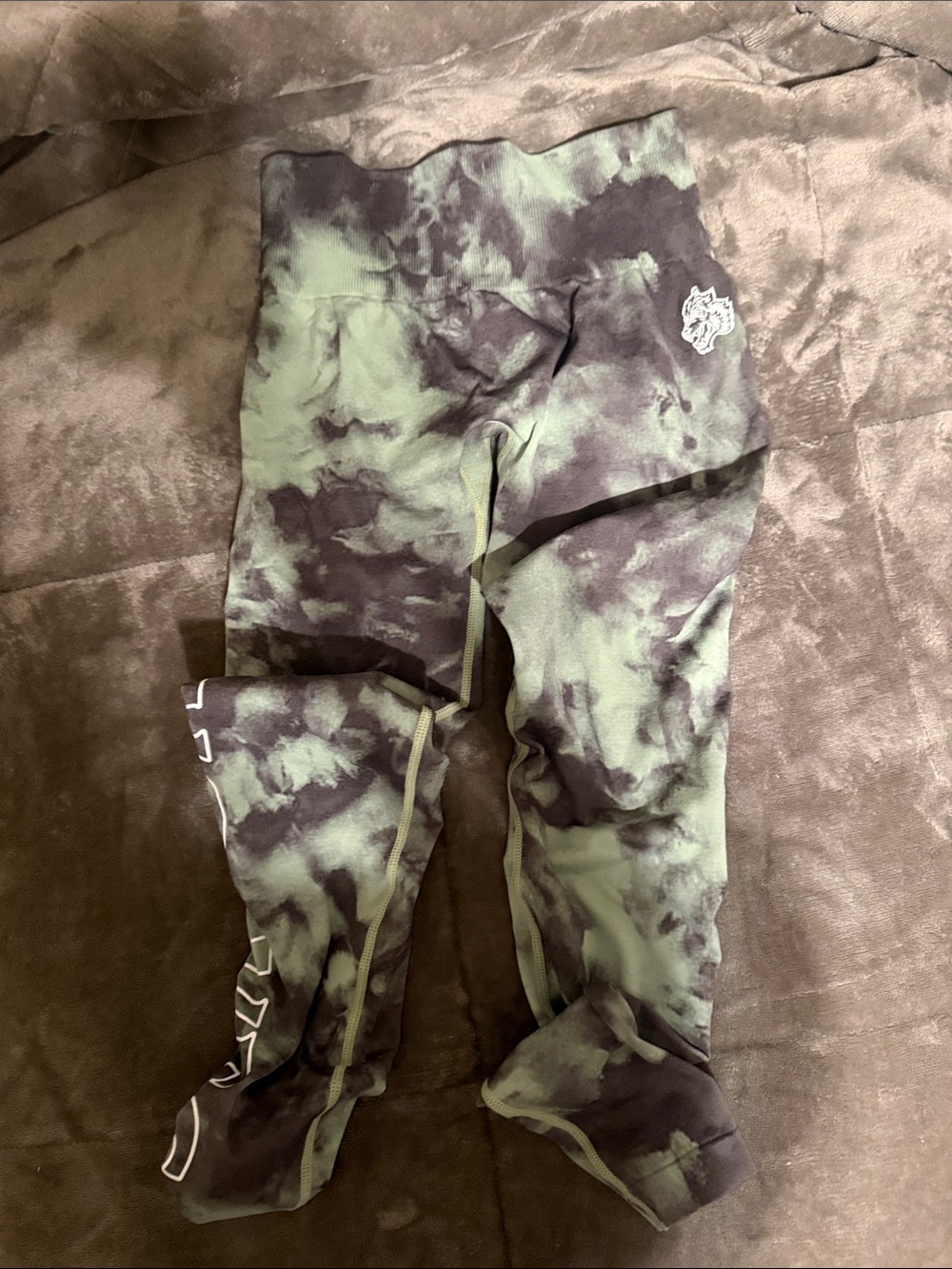 Darc Sport Olive and Black Tie-Dye Athletic Leggings